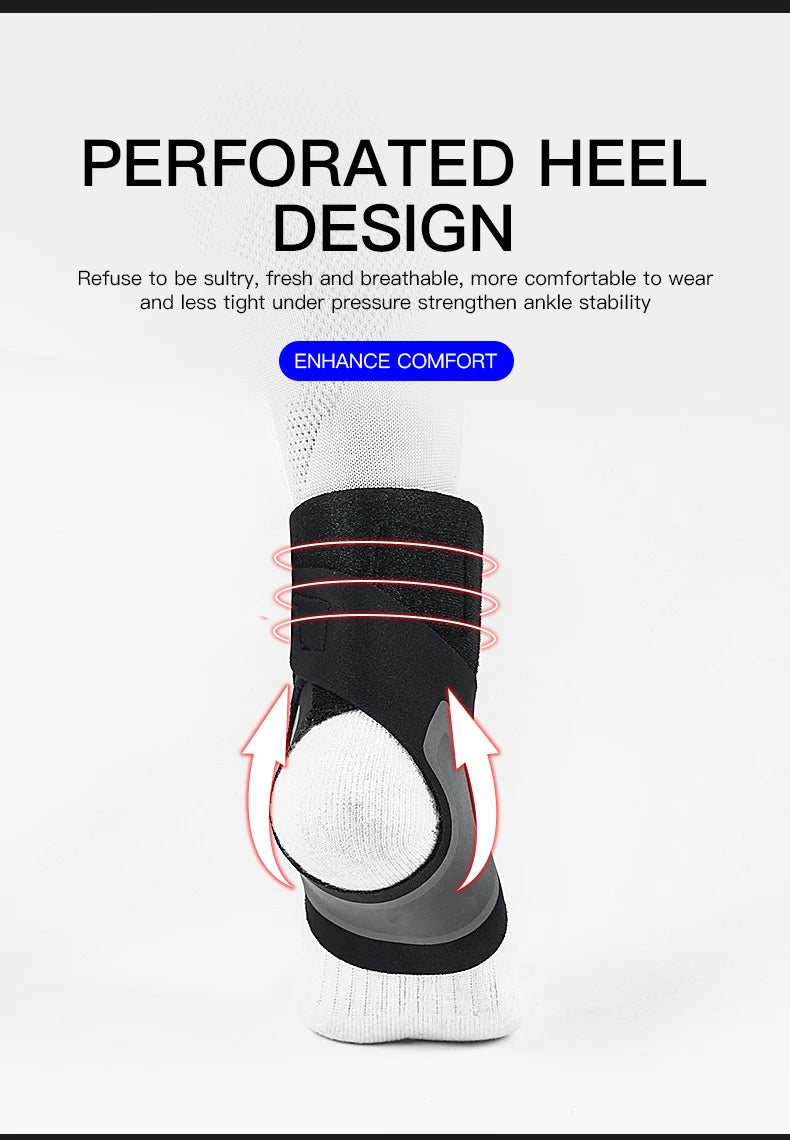 1PC Adjustable Ankle Support Pad Ankle Sleeve Pressure Anti-Spinning Elastic Breathable Support Fitness Sports Safety Prevention