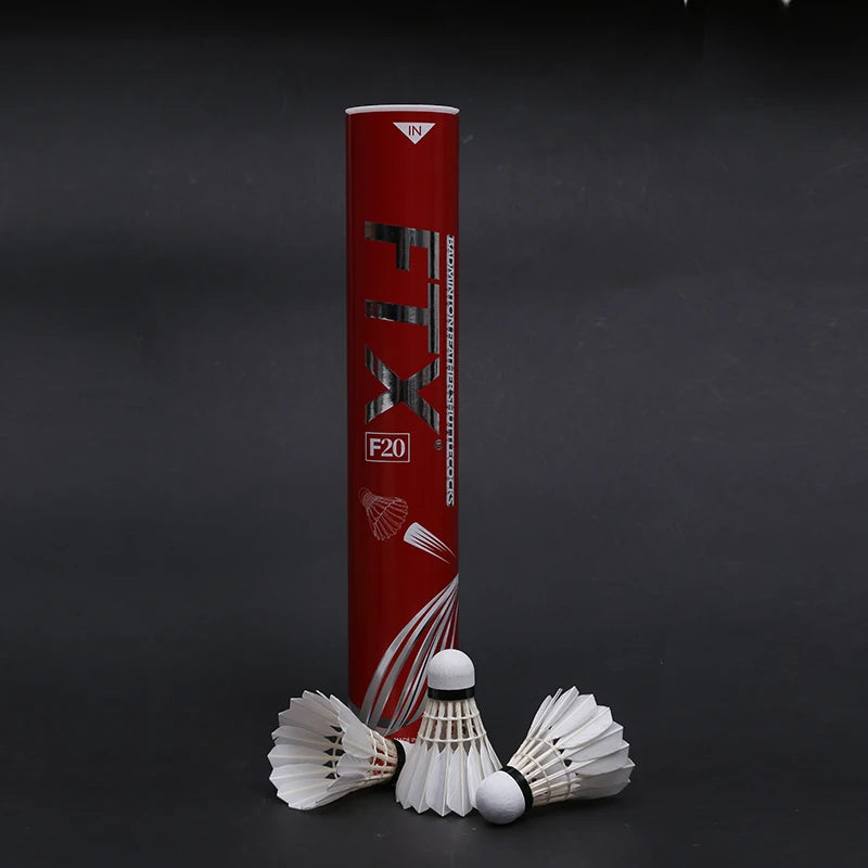 12 badminton A-grade duck feather cork ball heads, 76-speed competition training balls, durable and stable landing points