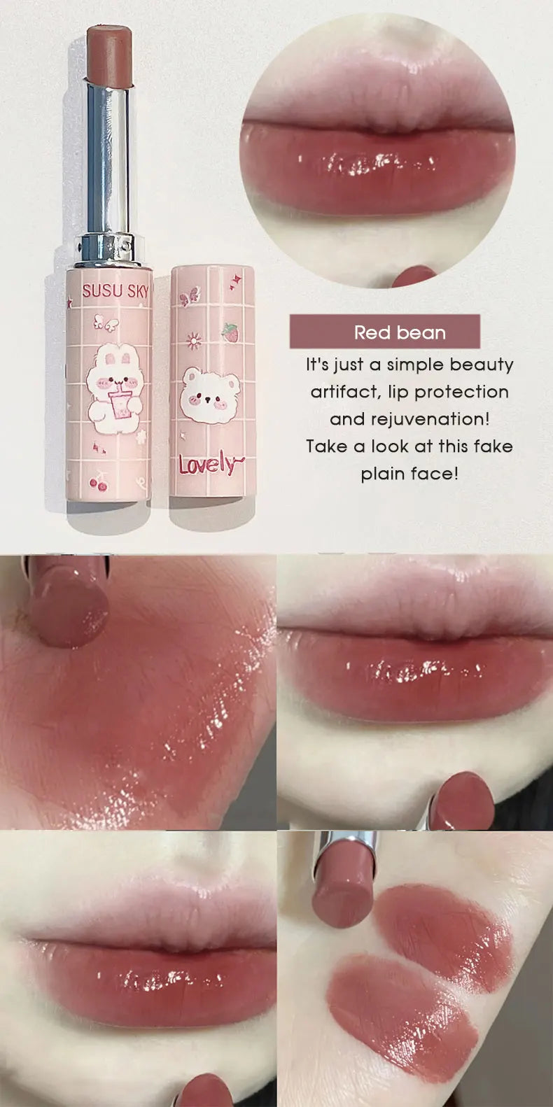 Cute Paradise lipstick Moisturizing&Moisturizing Lip Care Color Stain Free Lipstick Colored lipstick