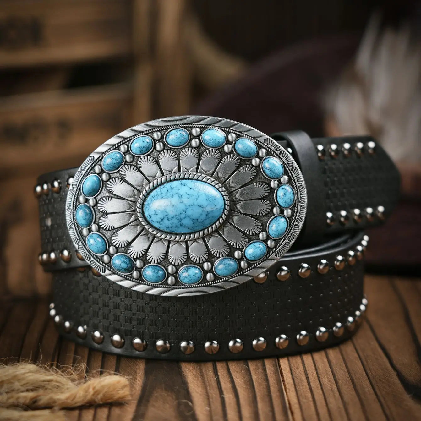 A men's and women's casual retro belt Western style! PU leather belt with metal buckle, suitable for daily work wear