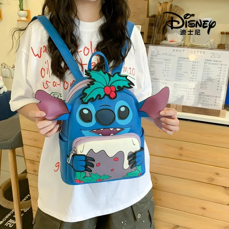 Genuine Disney Stitch Anime Peripherals Cute Fashionable Casual Backpack Holiday Gift In Stock
