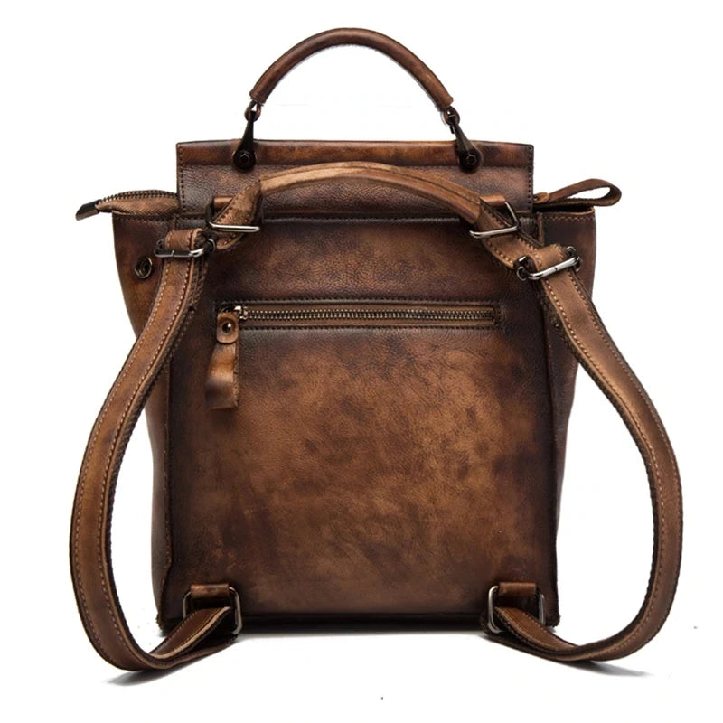 MOTAORA Women's Bag High Quality Vintage Backpack For Women Luxury Genuine Leather Backpacks Large Capacity Handmade Bags Female