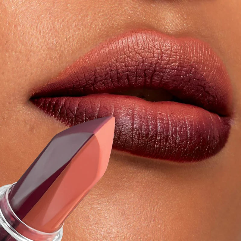 2 In 1 Lip Liner & Lipstick,Tapered Sharp End Long-Lasting Waterproof Lipliner,Matte Brown Velvet Lip Lip Combo Pencil Cosmetics