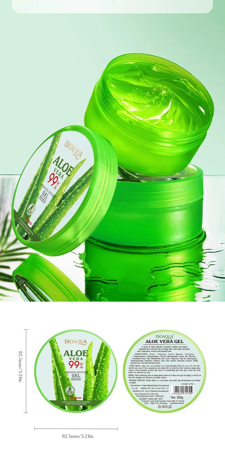 300g BIOAQUA Moisturizing and Soothing Aloe Vera Gel Creams Skin Rejuvenating Hydrating Face Cream Beauty Facial Skin Care
