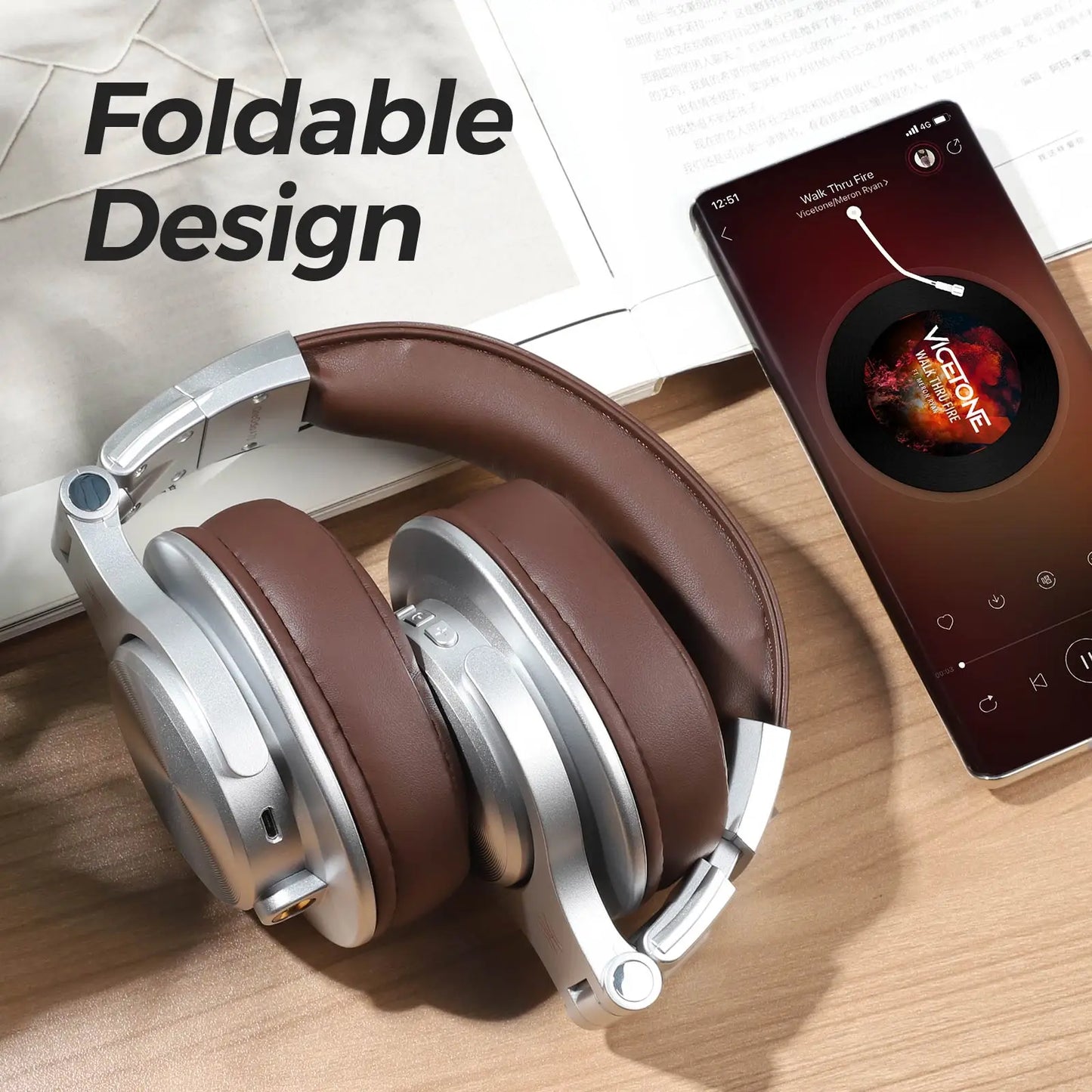 Oneodio A70 Fusion Wired + Wireless Bluetooth 5.2 Headphones For Phone With Mic Over Ear Studio DJ Headphone Recording Headset