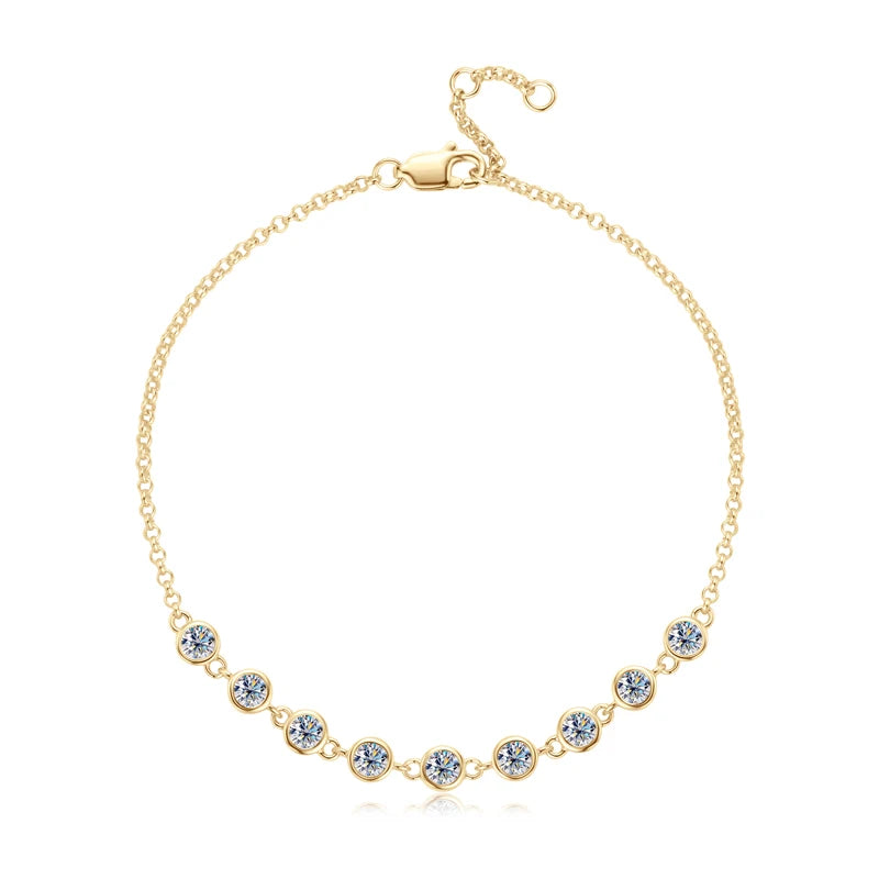 RAPRGOLD Moissanite Necklace Earrings Bracelet Ring Fine Jewelry Set for Women S925 Sterling Silver Round Pendant Chains Gifts