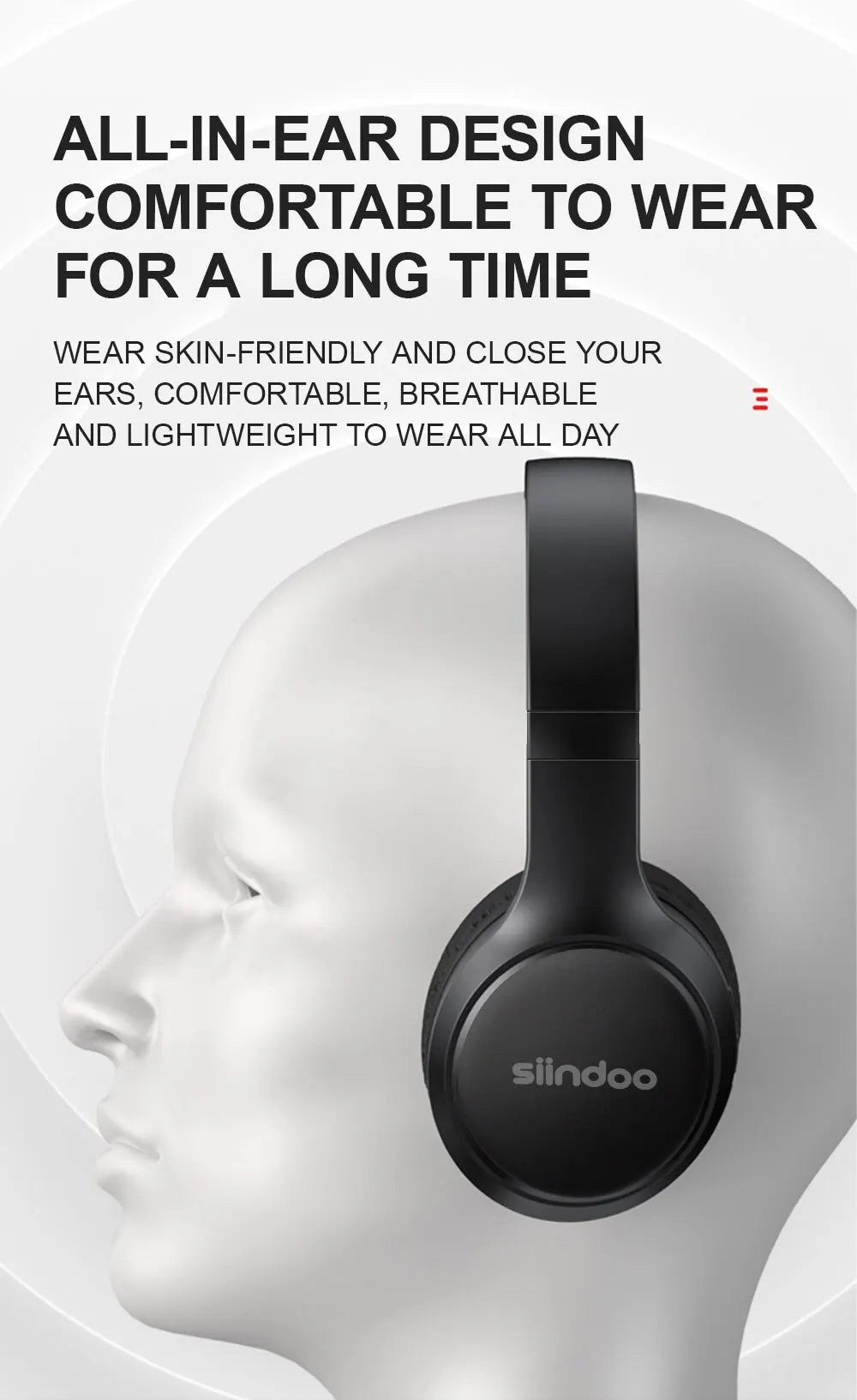 Siindoo JH919 Wireless Bluetooth Headphones Foldable Stereo Earphones Super Bass Noise Reduction Mic For Laptop PC TV