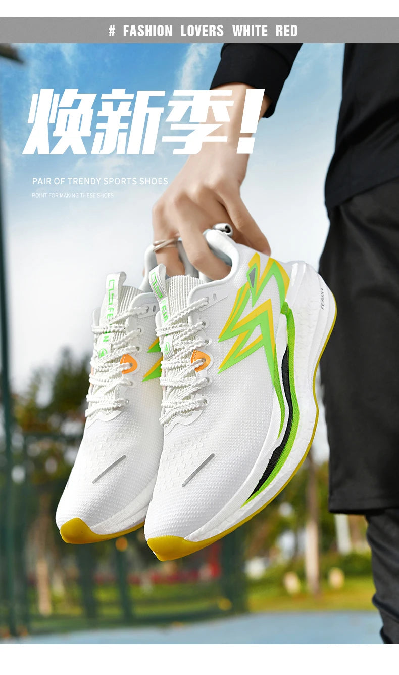 Carbon Plate Marathon Men Sports Running Shoes Air Cushion Lightweight Women Athletic Gym Sneakers Hiking Jogging Footwear