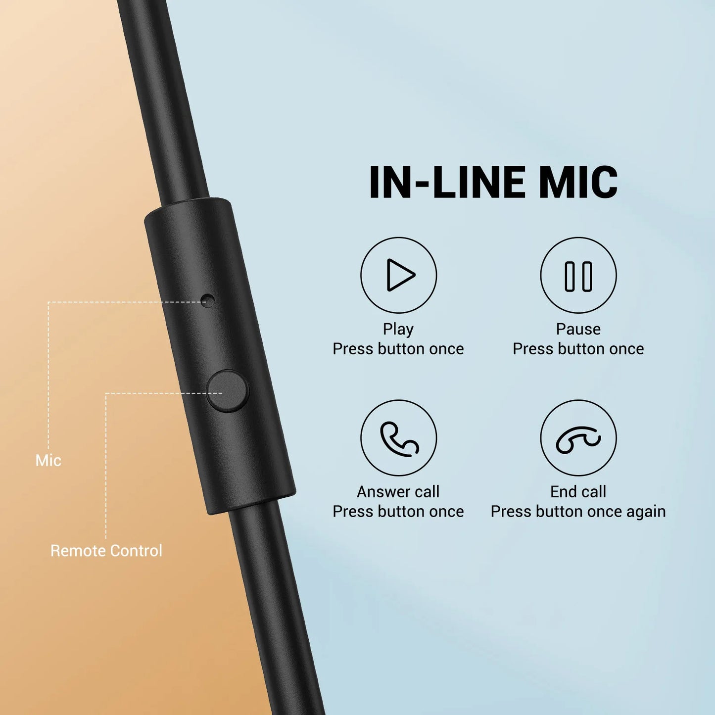 3.5mm to 3.5mm Audio Cable 4 pin For OneOdio Studio Headphones Pro 10 30 50 A70 A71 Pro C M With Microphone On Off Button 1.2m