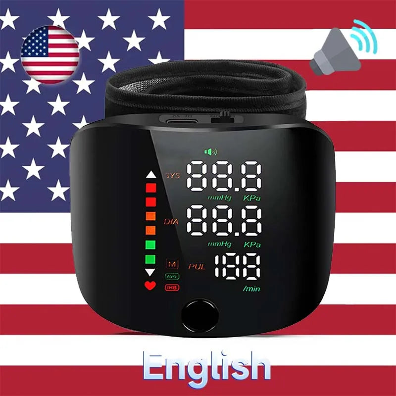 🖤 LINGKUN Wrist Blood Pressure Monitor,
LED Display | Fast Measurement | Digital Tensiometer | Heart Rate | USB Rechargeable