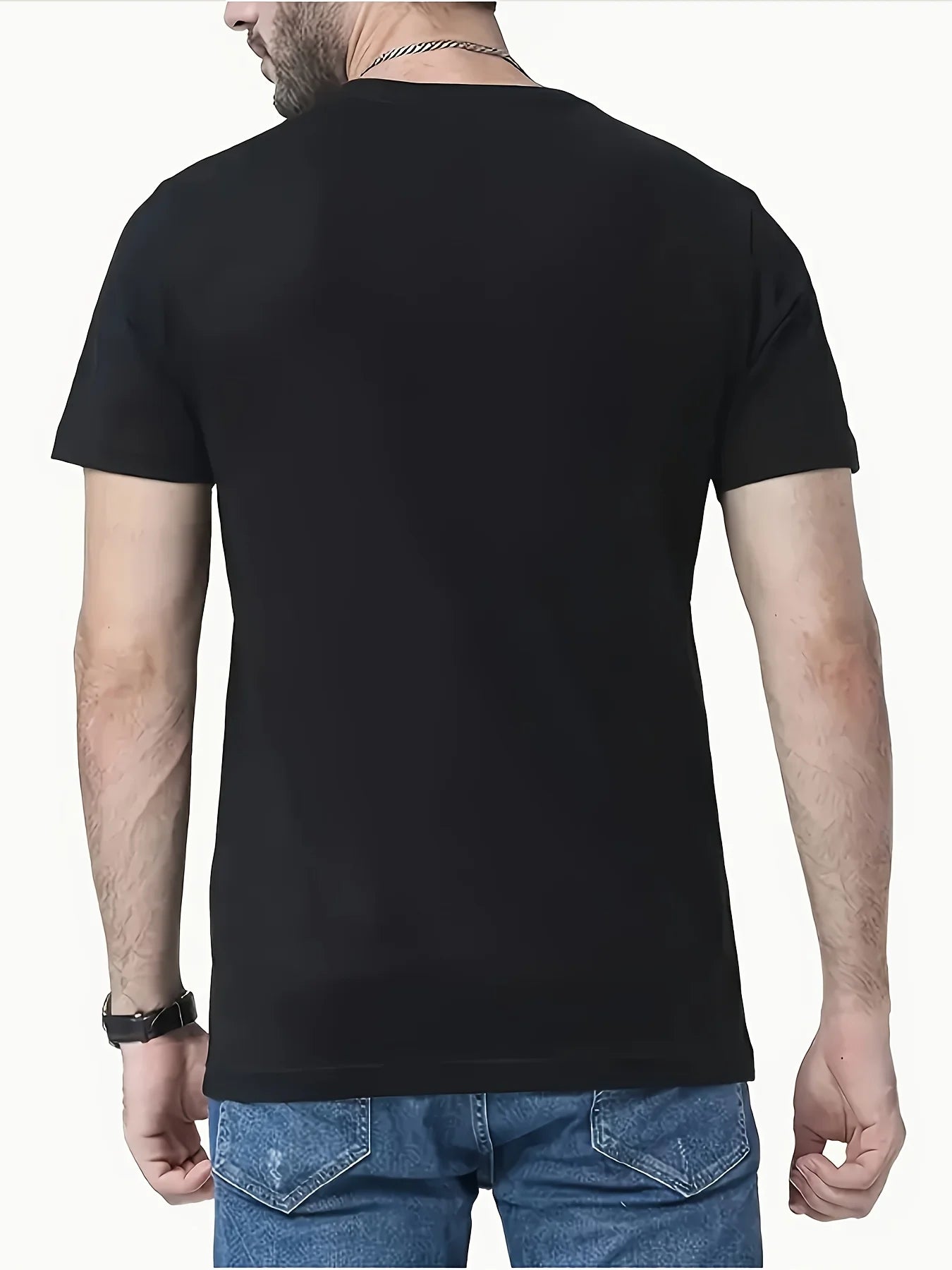 Men’s Summer 100% Cotton Casual T-Shirt,Klein Skyscraper Print | Loose Fit | Breathable & Comfortable