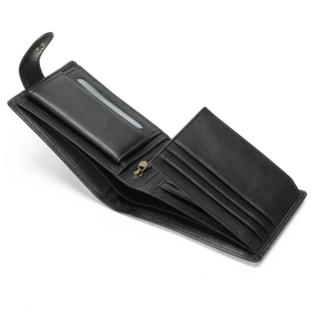 MOTAORA Men's Genuine Leather Wallet Multifunction RFID Bifold Purse For Men Small ID Card Holder Male Antimagnetic Cash Wallets