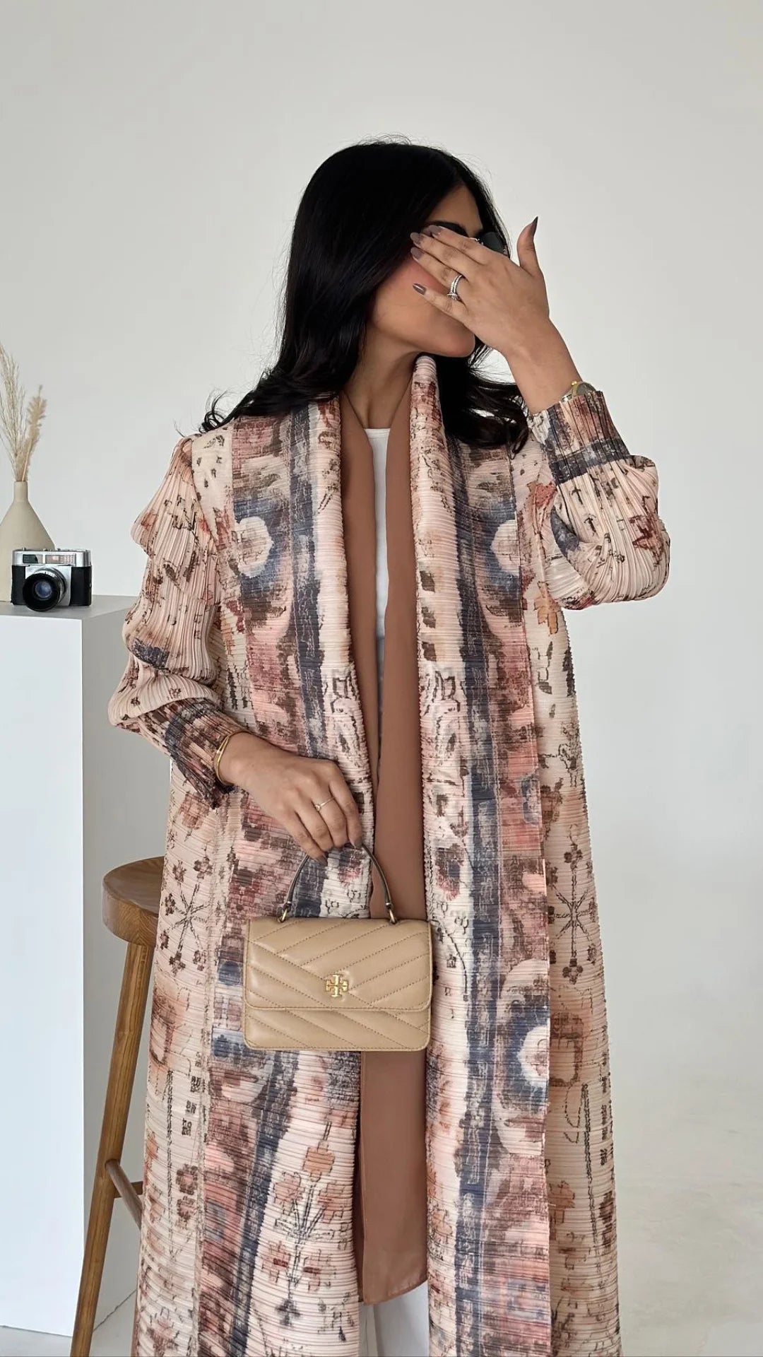Dubai Abaya Luxury Evening Coat – Pleated Formal Cardigan Robe for Women