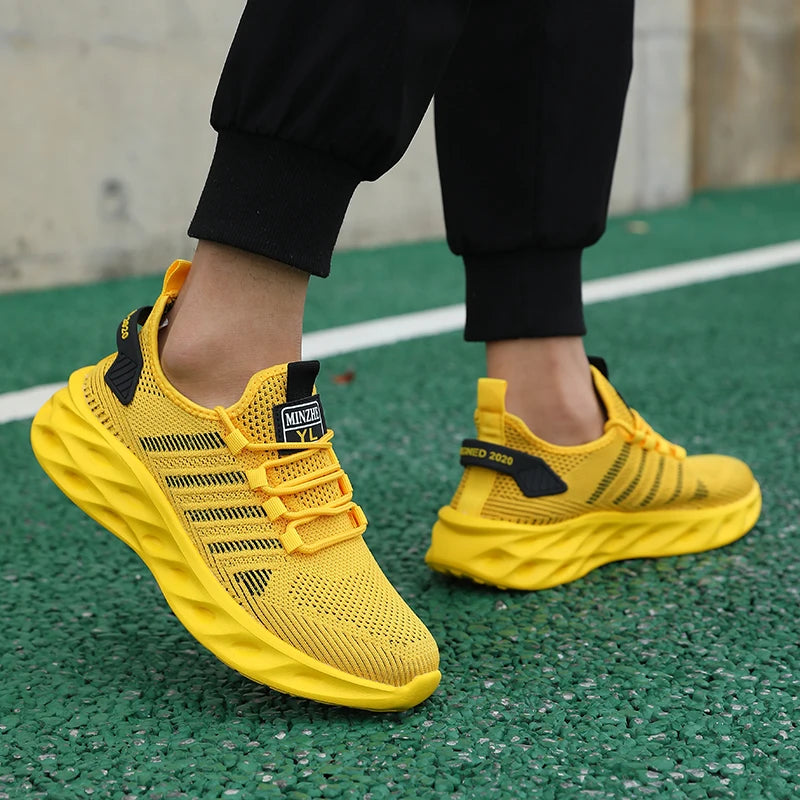 Men's casual shoes fashion sneakers breathable running shoes mesh lightweight outdoor walking training tennis shoes plus size