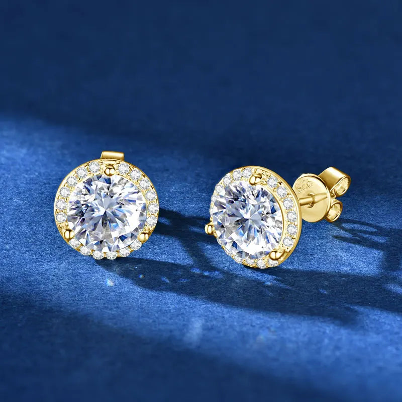 Lnngy GRA Certified Moissanite Stud Earring For Women Original 925 Sterling Silver Irregular Piercing Earring 2025 Hot Jewelry