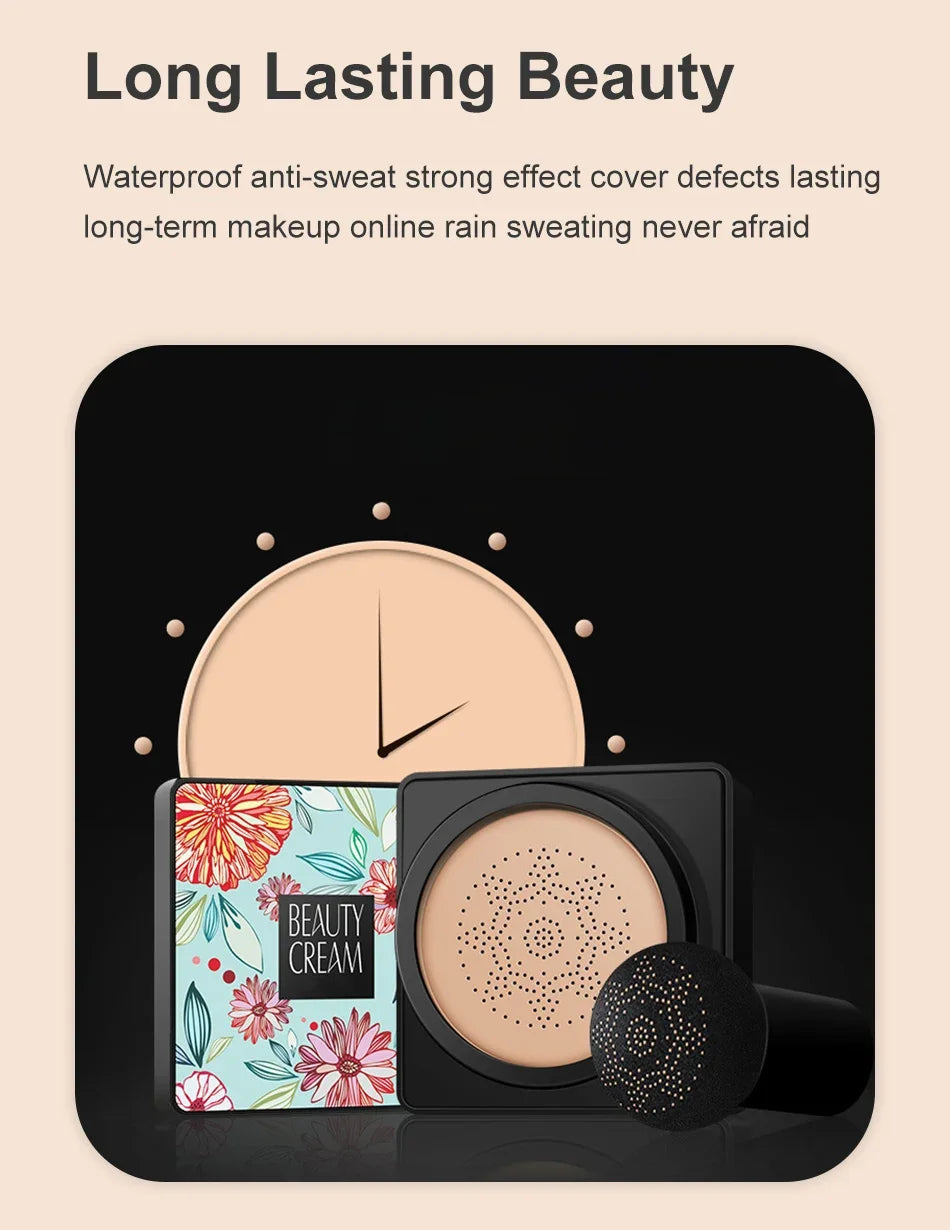 Mushroom Head Air Cushion, CC Cream Natural Moisturizing Foundation Concealer Whitening Oil-control Makeup Cosmetics BB Cream