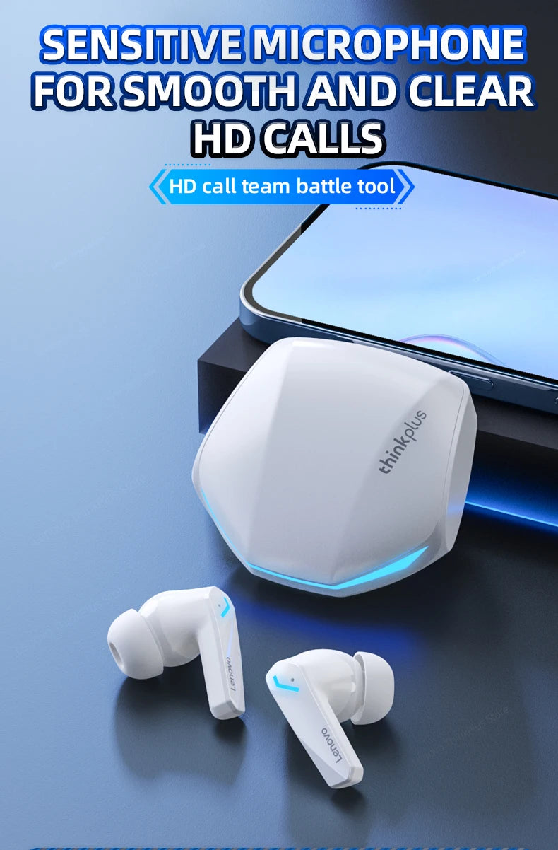 Lenovo Original GM2 Pro Wireless Headphones Bluetooth Earphones Low Latency Earbuds HD Call Dual Mode Gaming Earpods