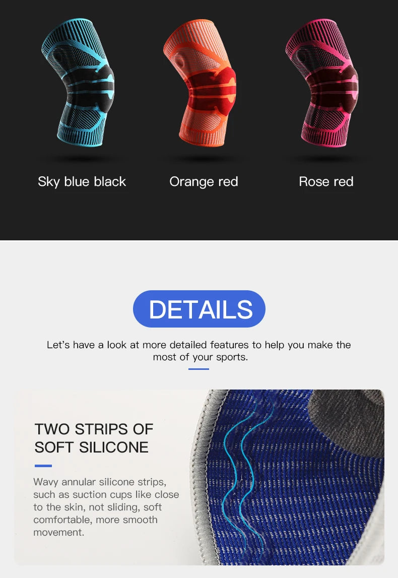 High Elastic Knee Support Brace Kneepads Adjustable Patella Basketball Volleyball Safety Guard Strap Protector Knee Pads
