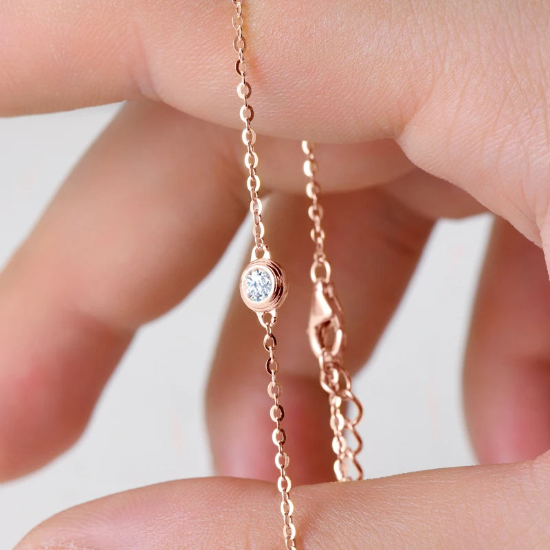 Lnngy 3mm Bezel Moissanite Bracelet Original And Pure 925 Sterling Silver Bracelets For Women Fashion Charm Wedding Jewelry Gift