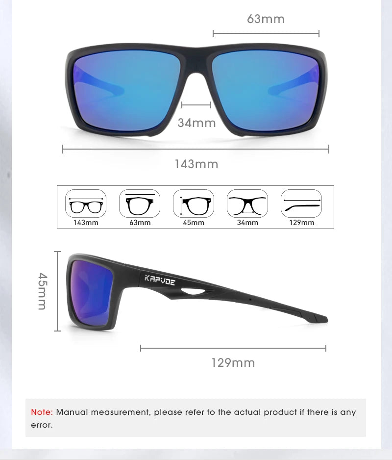 KAPVOE Polarized Glasses Men Women Fishing Goggles Camping Hiking Road Driving Eyewear Sport Sunglasses bicycle running Glasses