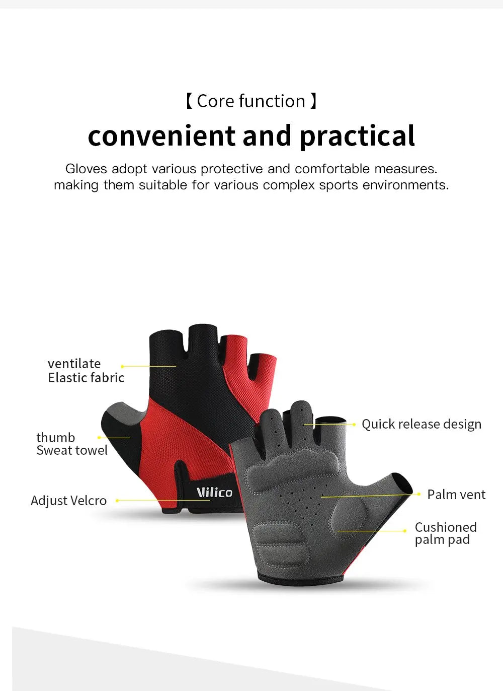 Cycling Gloves Breathable And Wear-Resistant Riding Short Finger Gloves,Outdoor Running Gloves For Spring And Summer Sports