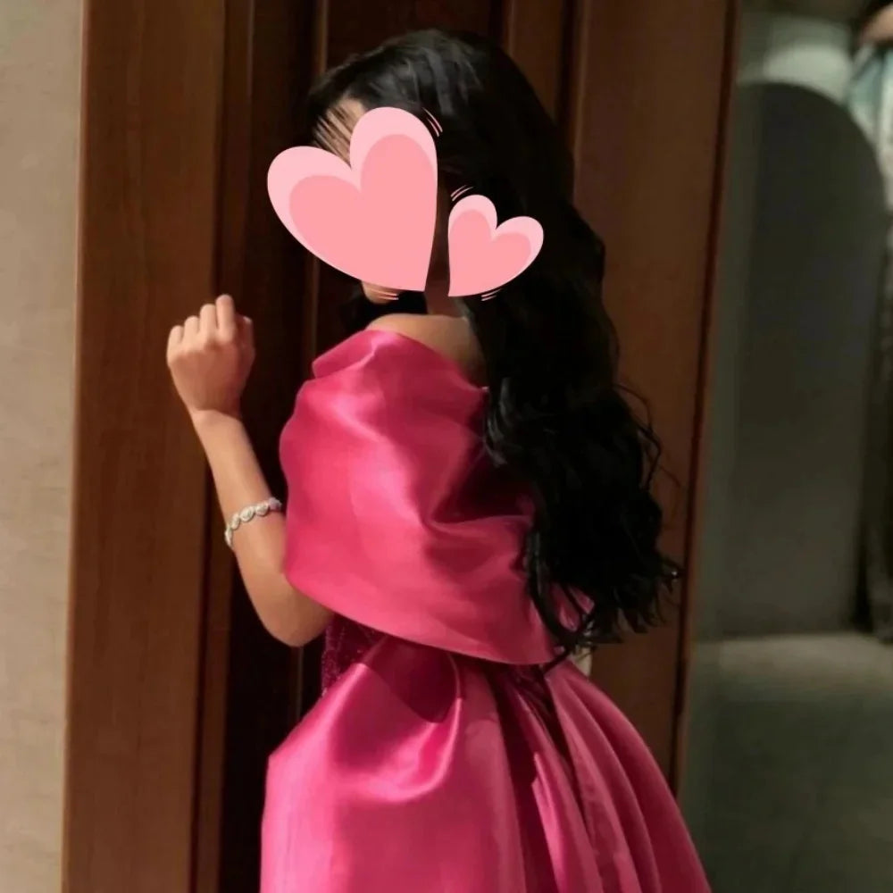 Mila V-Neck Bow Ball Gown Floor-Length Prom Dresses Beading Detachable Train Evening Dresses Customized Cute فساتين سهرة 2025