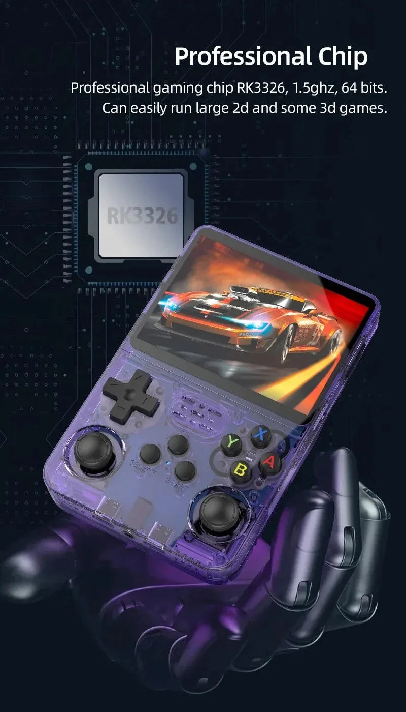 R36HD new handheld game console open source Linux 3.5-inch IPS screen handheld 128GB video player Xmas Gift