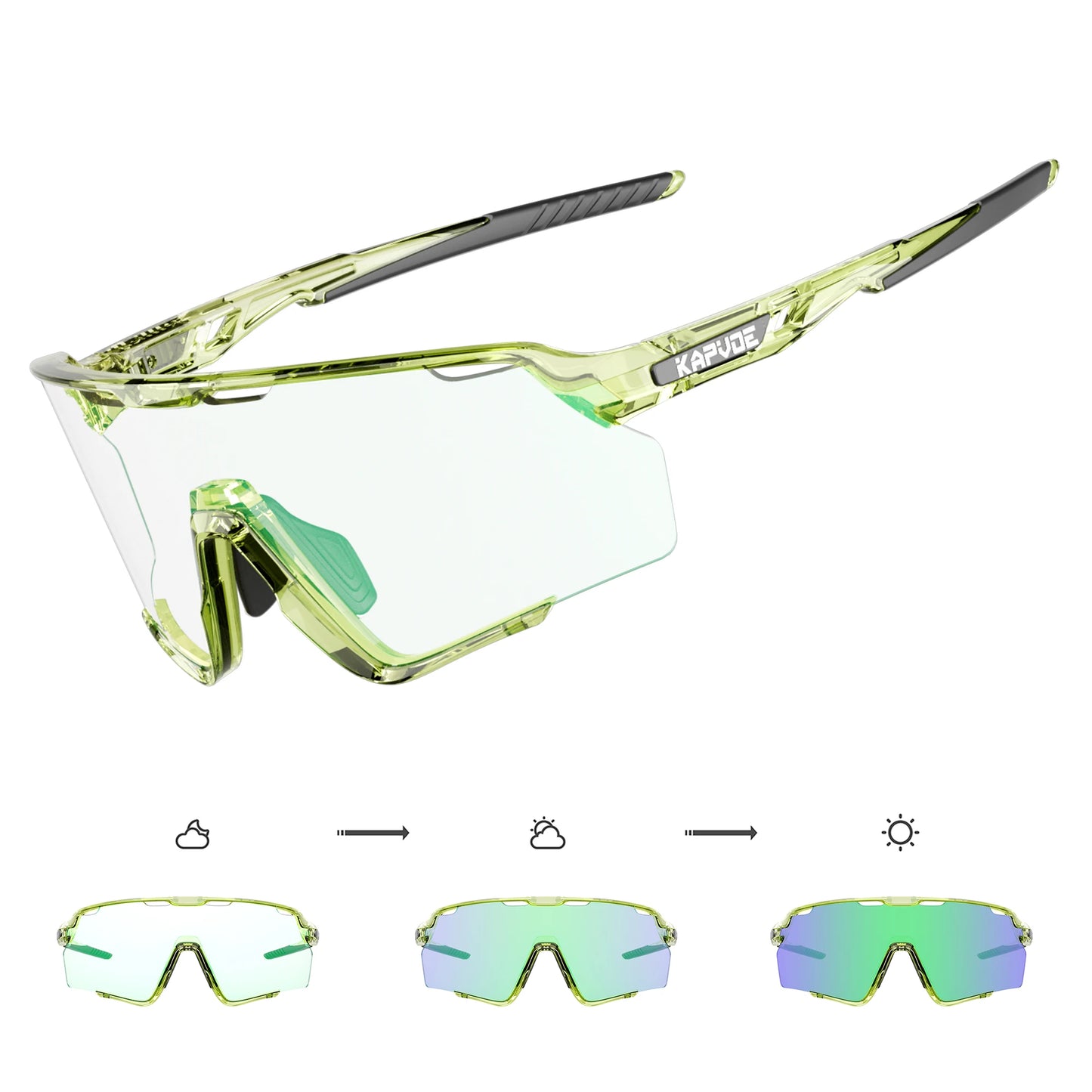 Kapvoe Photochromic Sunglasses Outdoor Bicycle Cycling Glasses MTB Driving Bike Eyewear Women Man Sports Hiking UV400 Goggles