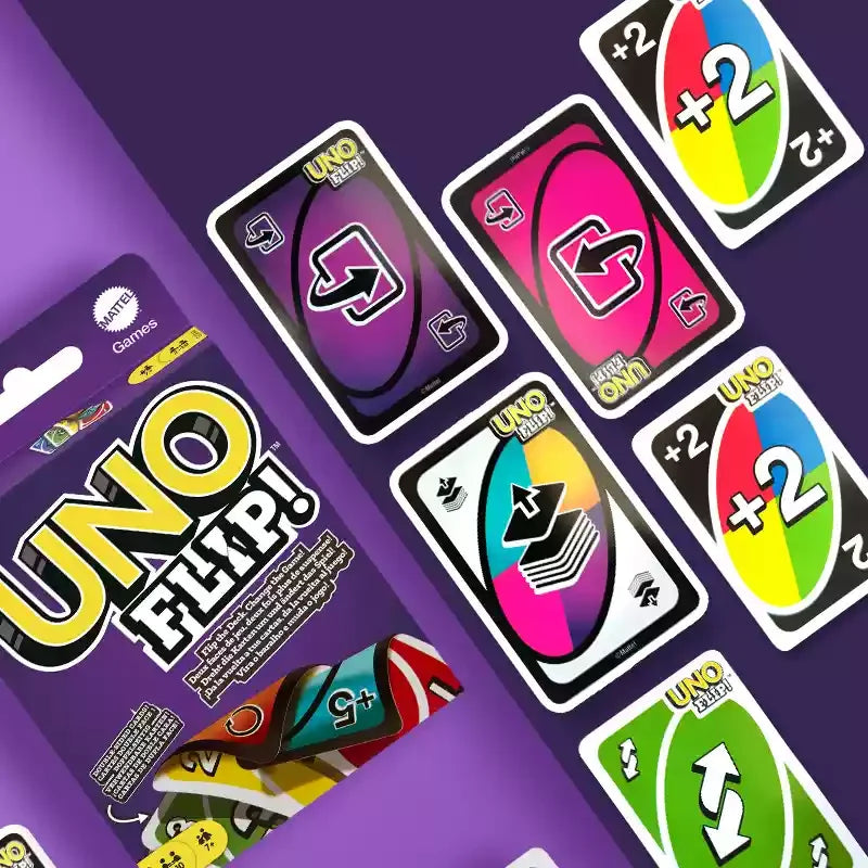 Authentic Mattel Uno Card Flip Card Upgrade Double Sided Play Casual Party Desktop Game Multiplayer Uno Game