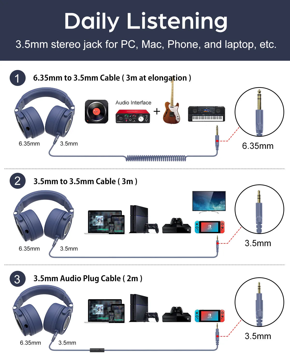 Oneodio Monitor 60 Wired Headphones Professional Studio Headphones Stereo Over Ear Headset With Hi-Res Audio Microphone For DJ