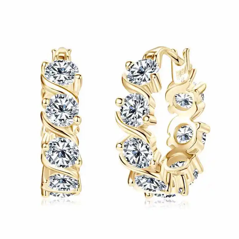 Lnngy 4.8CTTW. Sparkling Round Cut Moissanite Earring For Couples Lovers' Temperament Sparkling Wedding Earrings Jewerly Gift