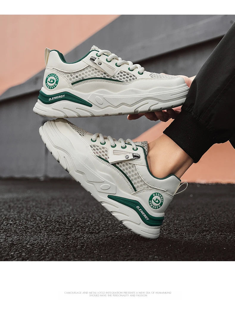 Men's breathable mesh casual sports shoes summer new walking shoes fashion trendy shoes soft-sole student sneakers running shoes