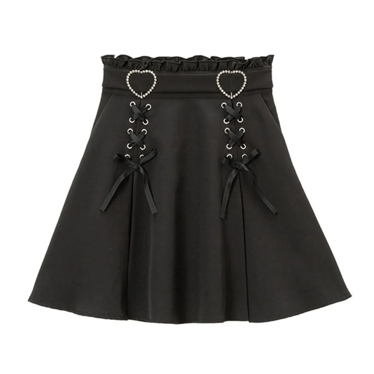 2025 Y2k Aesthetic Harajuku Style Sweet Girl High Waist Mini Bandage Skirt Slim Women Solid Streetwear Gothic Jk Saia Feminina