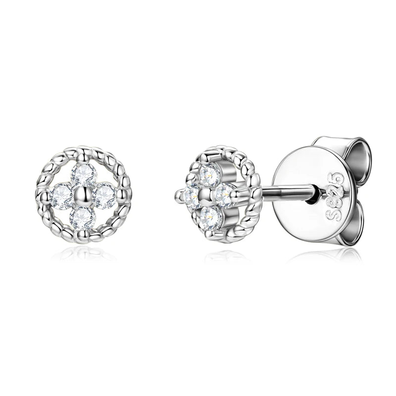Lnngy Certified GRA Four Leaf Clover Moissanite Necklace Stud Earring Jewelry Set For Women 925 Sterling Silver Pendant Necklace