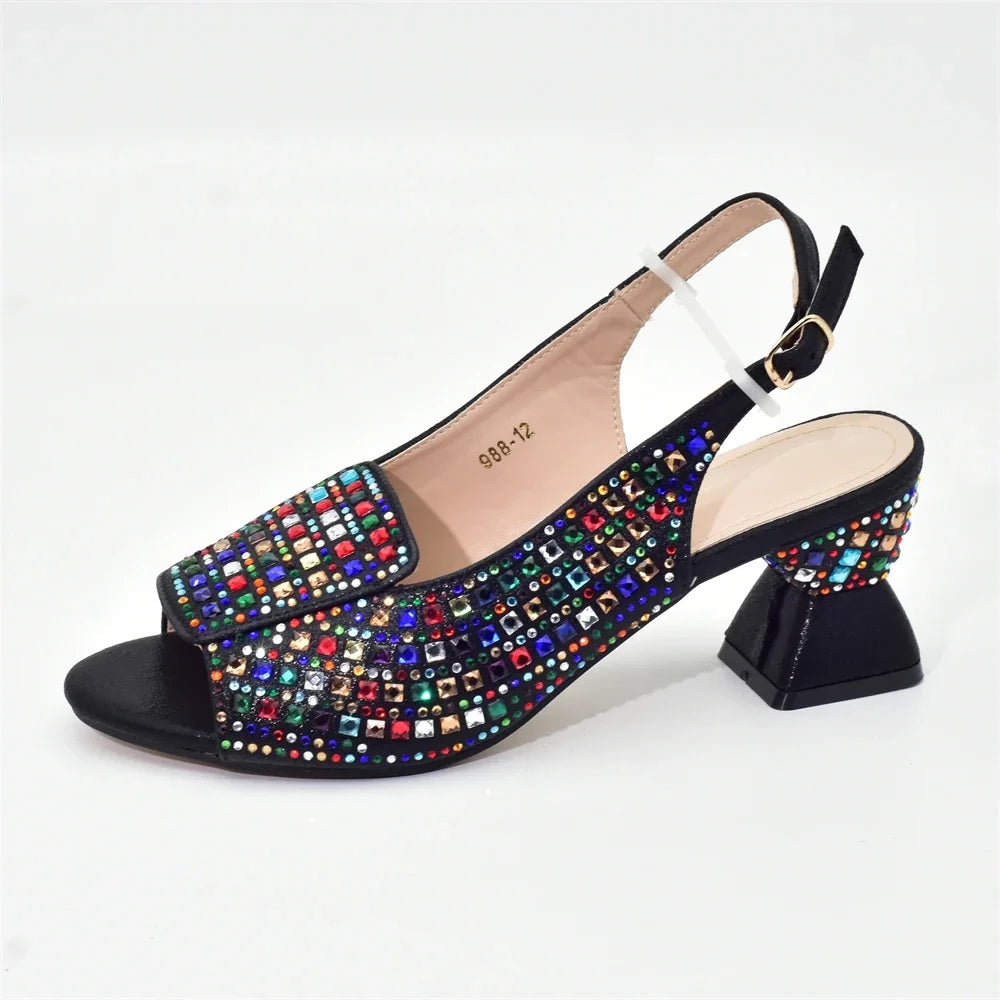 New Arrival Italian Women Pumps Decorated with Rhinestone Shoes for Women 2024 Designer Luxury Wedding Shoes Bride