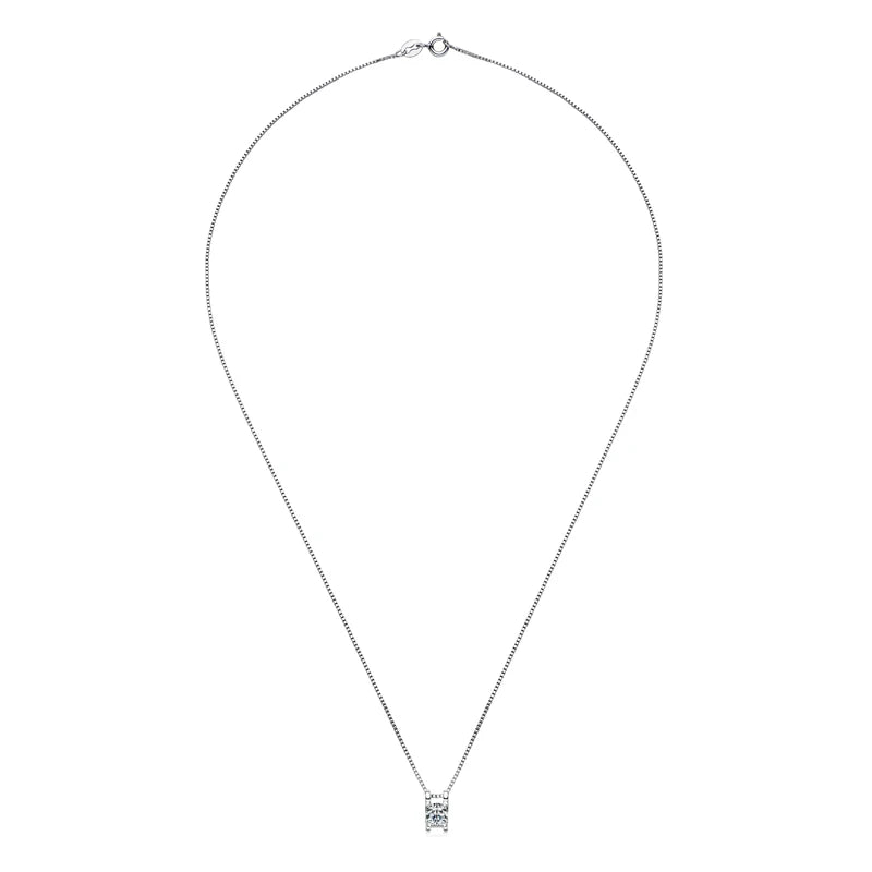 Lnngy 0.5ct-1ct Moissanite Pendant Necklace Earring For Women 925 Sterling Silver Stud Earrings Collares Mujer Bling Jewelry Set