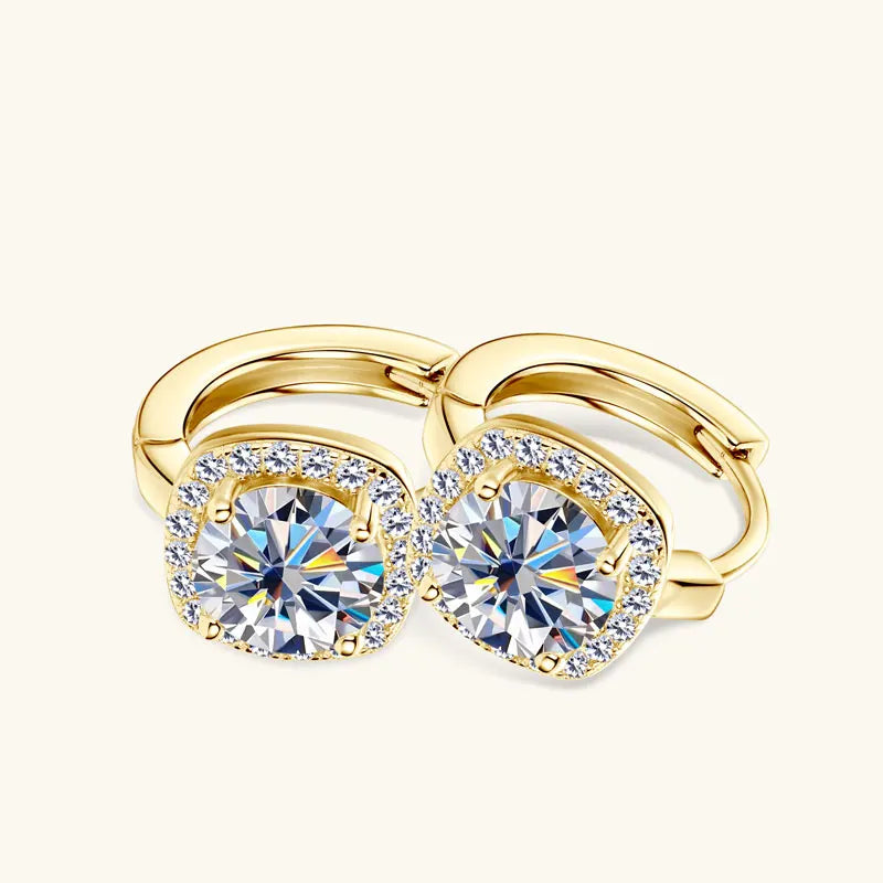 Lnngy 6.5mm Moissanite Earring With GRA Certificate 100% Real 925 Sterling Silver Hoop Earrings For Women Sparkling Jewelry Gift