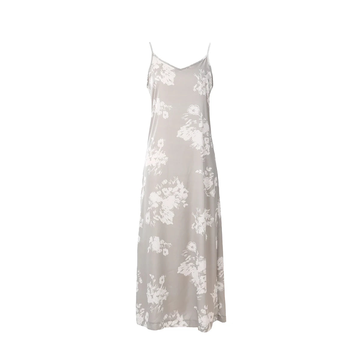 AP 2025 Spring/Summer Women Floral Satin Slip Dress with Knit Cardigan