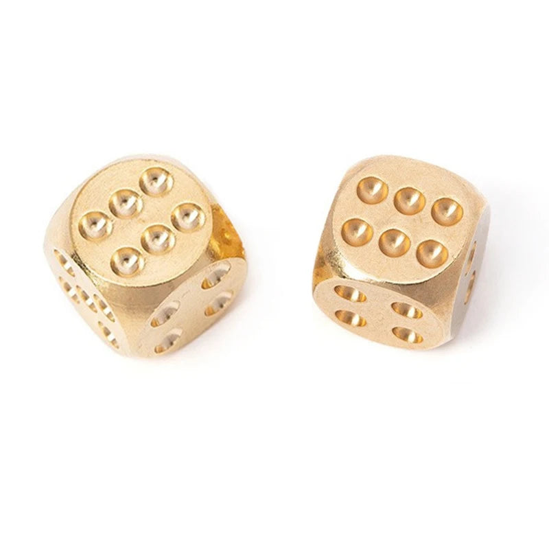2PCS Pure Copper Dice Funny Party Bar KTV Chess And Card Games Stress Relief Toys For Anxiety Juegos De Mesa Divertidos