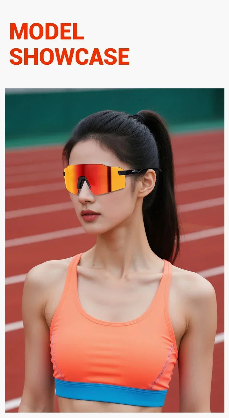 Kapvoe New Photochromic Sports Runnning Sunglasses Cycling Glasses Men Adjustable Nose Pad Women UV400 Hiking Bicycle Eyewear