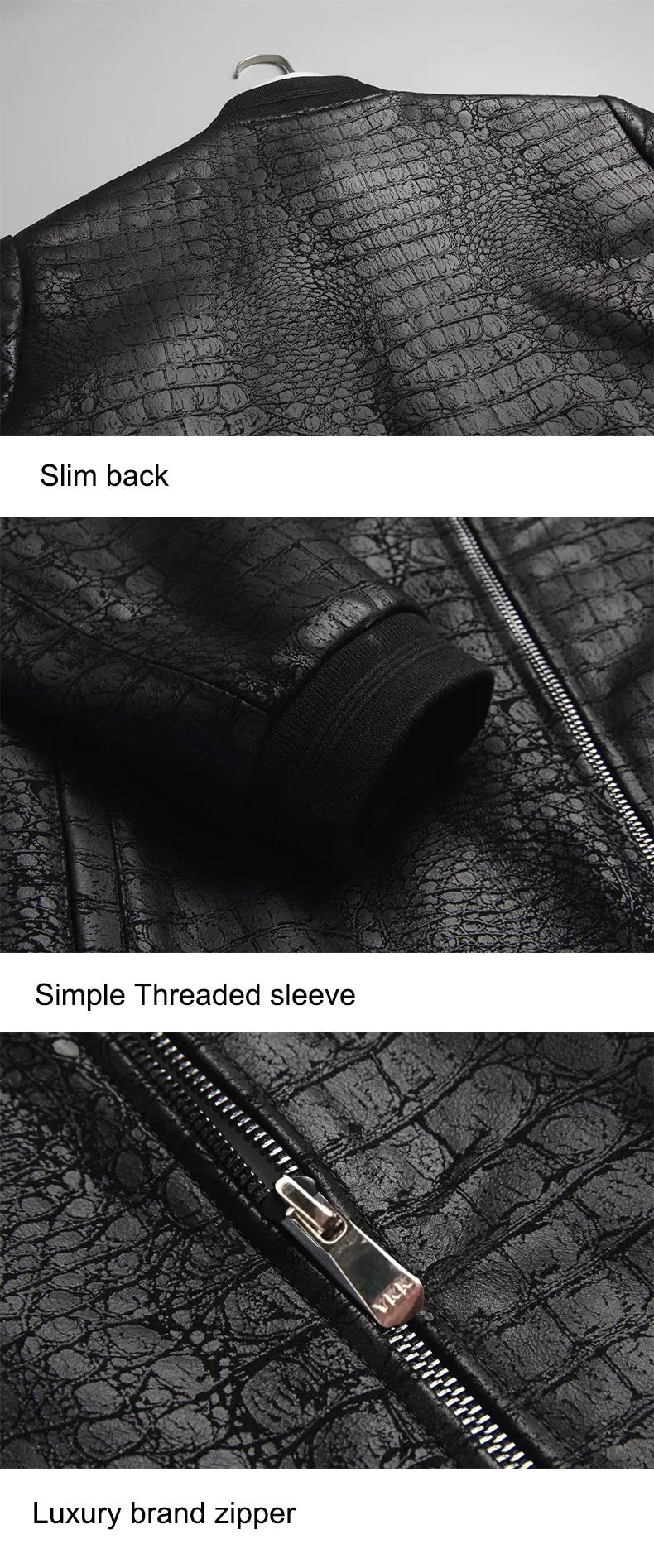 Brand leather jackets formen Genuine Sheepskin coats Crocodile pattern Dusen Klein Fashion leather men coat and jacket J1718