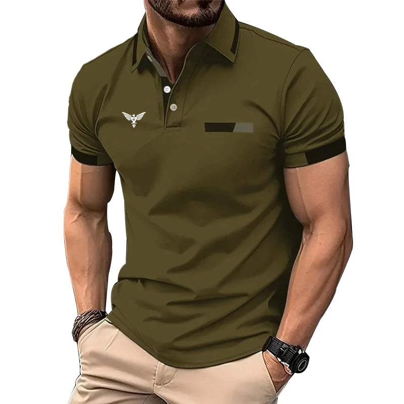 Men Clothes Summer Fashion Short Sleeve Sport Lapel Business Casual Polo Shirt Men 3D Digital Print Quick Drying Golf Polo Shirt