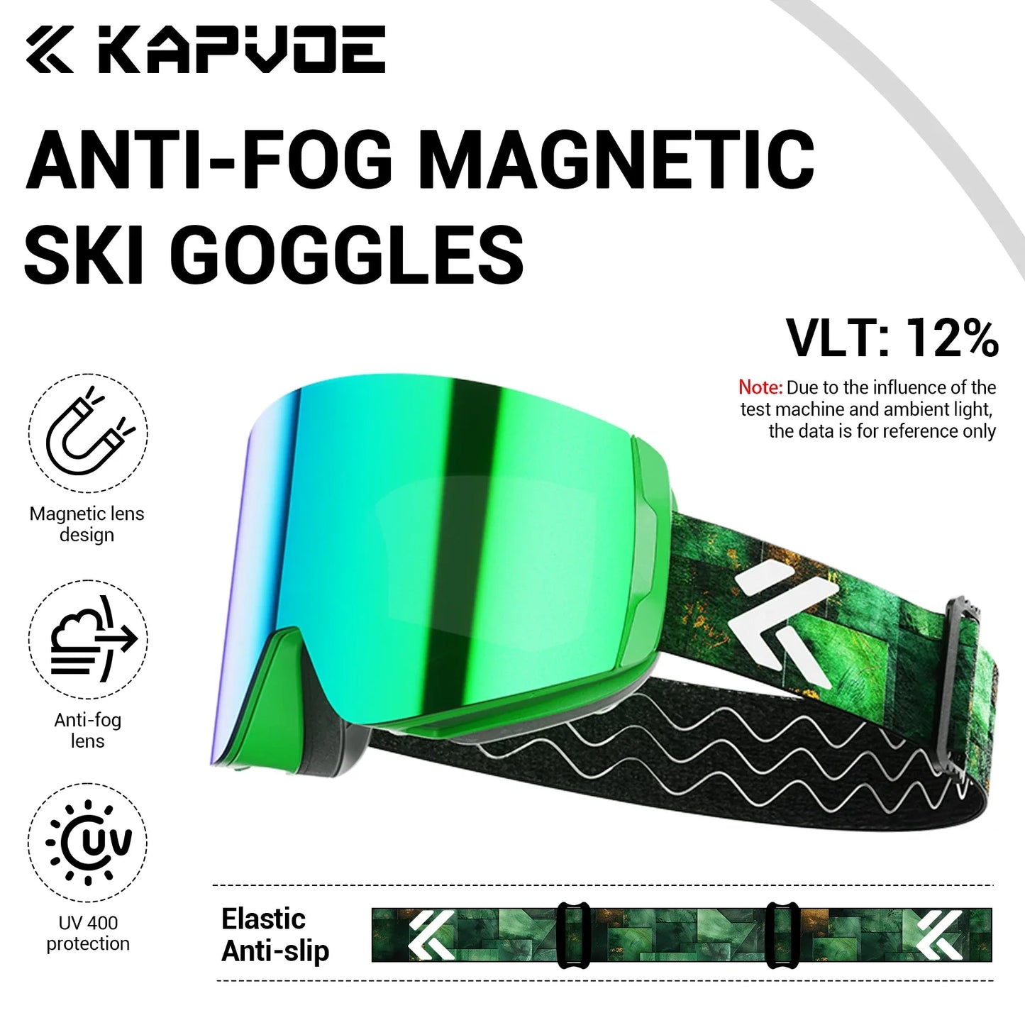 KAPVOE Winter Outdoor Ski Goggles Double Magnet Adsorpt Layers UV400 Anti-fog Coatings Snowmobile Snowboard Skiing Men Women