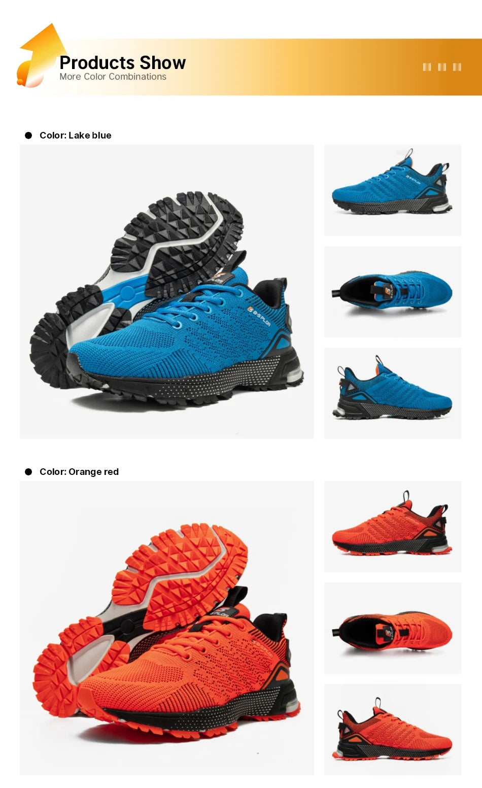 Baasploa Men Running Shoes Lightweight Sport Shoes for Men Mesh Breathable Casual Sneakers Non-Slip Outdoor 2023 New Arrival
