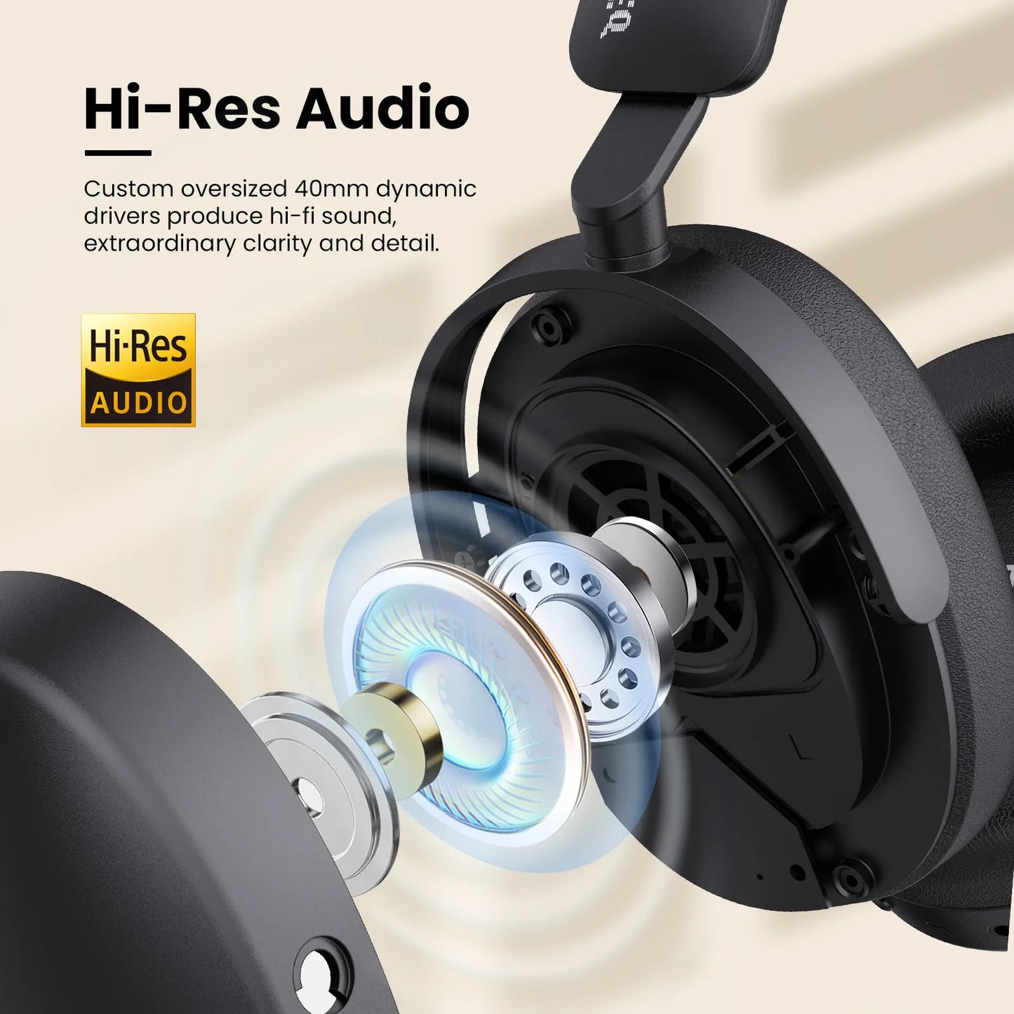 Oneodio SuperEQ A200 ANC Wireless Bluetooth 5.4 Headphones Active Noise Canceling Over Ear Headset With ENC Mic Hi-Res Audio APP