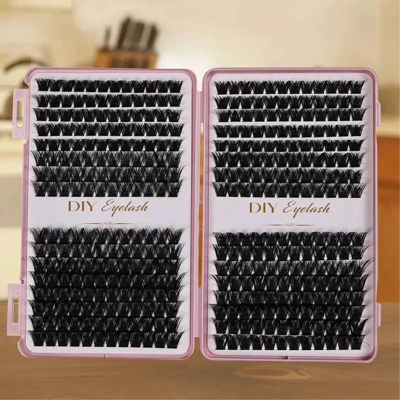 Eyelash Extension Kit - Individual set eyelashes, D-roll, multiple lengths, odorless, easy to apply for home makeup books