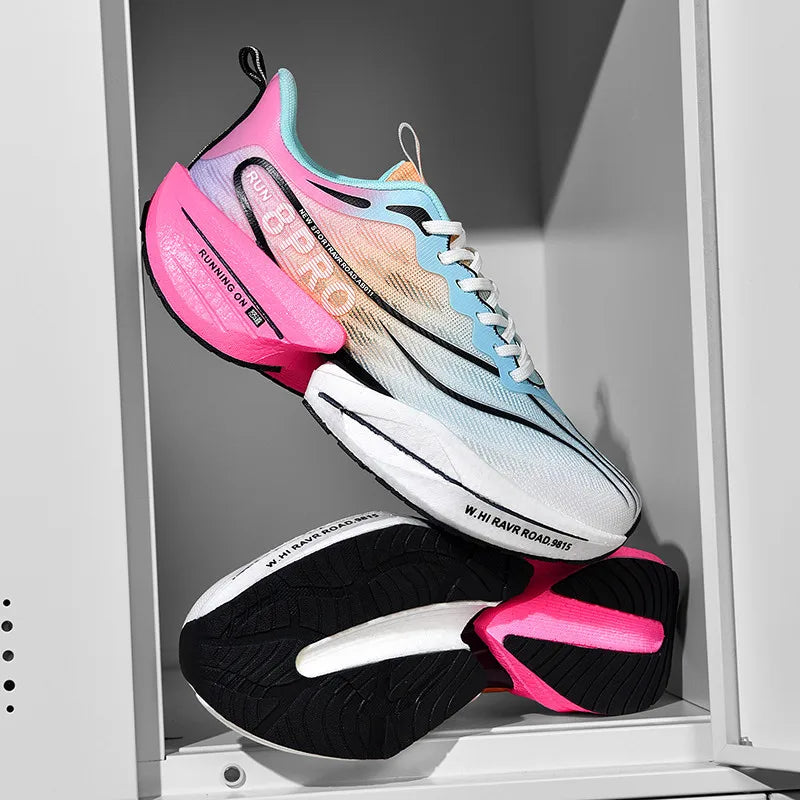 Marathon Full Palm Carbon Plate Sports Running Shoes Men Breathable Lightweight Women Comfortable Anti Slip Speciality Sneakers