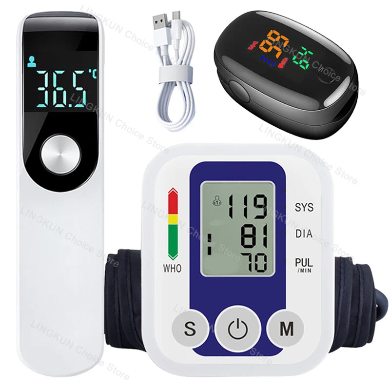 🩺 LINGKUN Digital Arm Blood Pressure Monitor
Automatic Tonometer | Heart Rate & Pulse Meter | Arm Sphygmomanometer | Oximeter Function