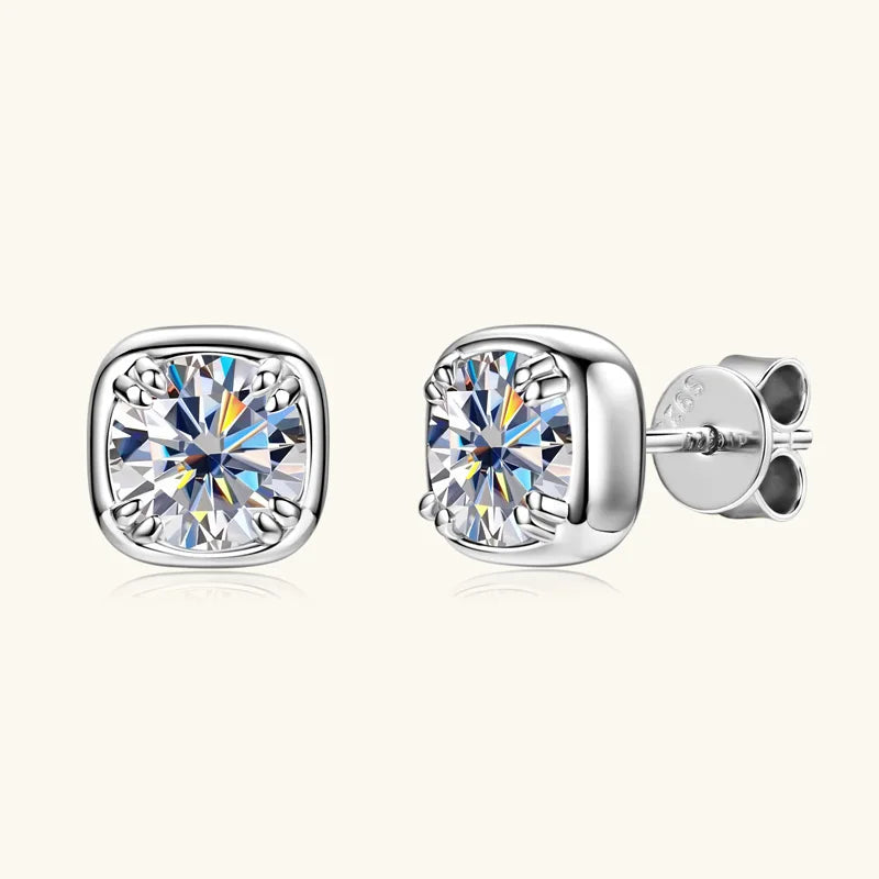 Lnngy GRA Certified Moissanite Stud Earring For Women Original 925 Sterling Silver Irregular Piercing Earring 2025 Hot Jewelry