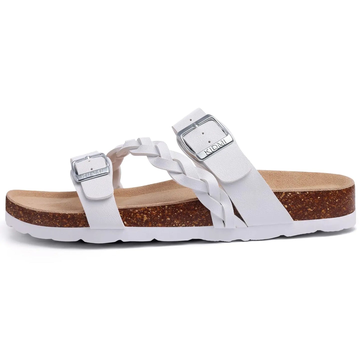 Crestar Women's Cork Footbed Sandals Lady Fashion Buckle Slip-On Slide Sandals New Summer Comfortable Sllipers with Arch Support